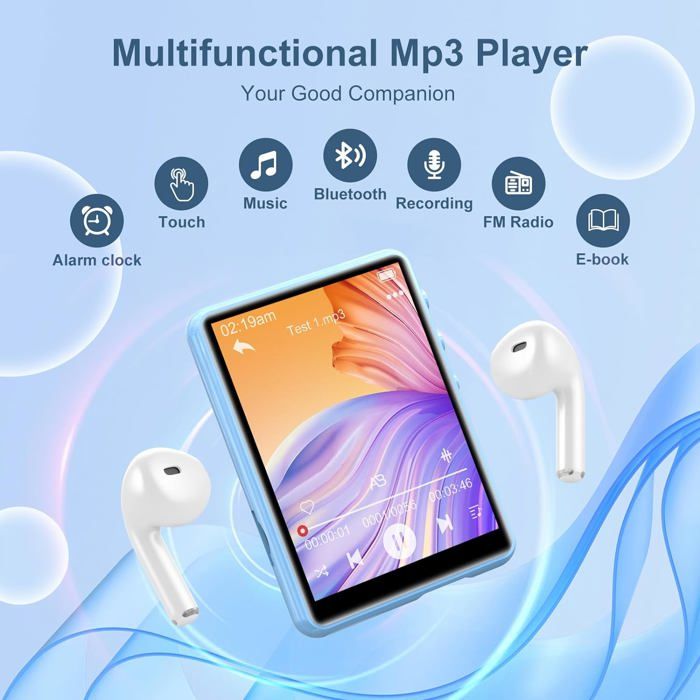 Lecteur MP3 Bluetooth 5.0 Phinistec Z6 - 96Go Avec Haut-parleur Et écran LCD - Neuf