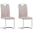 #53193 2 x Chaises de salle à manger cantilever Professionnel - Chaise de cuisine Chaise Scandinave - Cappuccino - Similicuir Parfai-0
