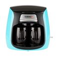 Korona 12207 Cafetière compacte | Bleu-noir | incl. 2 tasses en céramique | Filtre permanent | Cafetière 2 tasses | Mini cafetière-0