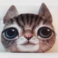 TD® Drôle 3D Cat Imprimer Coussin Coussin créatif mignon poupée en peluche cadeau Home  Joli tapis de chat.   Couleur: brun-0