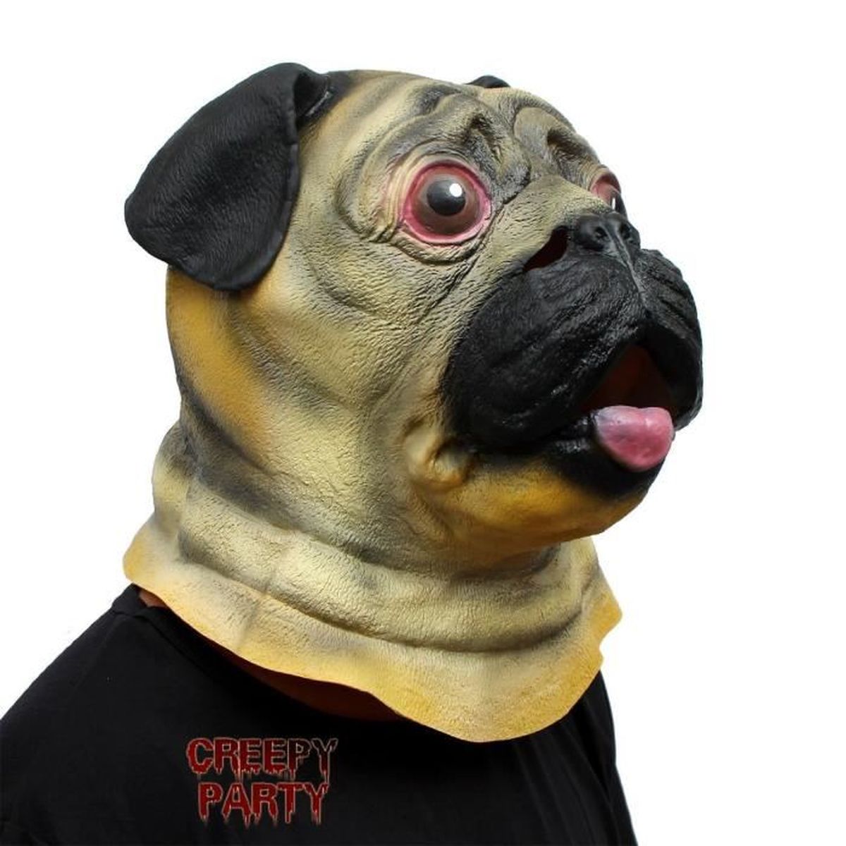 Masque En Latex Caoutchouc Chien Pug Carlin Halloween Soiree Deguisee Anniversaire Cdiscount Maison
