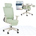 FLEXISPOT Foldex Chaise de Bureau Ergonomique, Chaise Pliante avec Support Lombaire, Appui-Tête 2D, Chaises avec Repose-Pieds, Vert