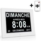 NOBRAND Horloge Calendrier - Auto Dimming - 7 Pouces - Blanc -Télécommande