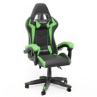 Chaise Gaming - Chaise de bureau - Siège de Bureau Réglable Pivotant - avec coussin et dossier inclinable-Vert BIGZZIA