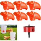 GOTOSEEU 6Pcs Mangeoire Poules DIY, Mangeoire Poule Automatique, Mangeoire à volaille Gravité Kit; Anti-Gaspillage Anti Nuisible Imperméable
