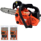 GT GARDEN - Tronçonneuse élagueuse thermique 25 cm3, 1 CV, guide 26 cm, 2 chaînes