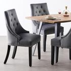 LIFE INTERIORS Lot de 2 chaises de salle à manger en velours avec dossier rabattable – Style design, pieds en bois – Salle à manger et salon