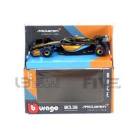Voiture Miniature de Collection - BBURAGO 1/43 - MCLAREN MCL36 - Season Car 2022 - Orange / Blue - 38063N