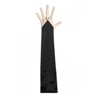 Gants longs satinés noirs sans doigts adulte - Marque - Modèle - Intérieur - 42 cm de longueur
