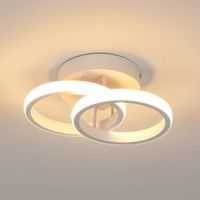 Plafonnier LED Moderne pour Cuisine, Salon, Chambre, Salle de bain, 22W 3000K Lumière blanche, Blanc [Classe énergétique E]