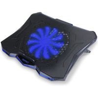 ENHANCE Support Refroidisseur PC Portable, Plaque de Refroidissement de 1 Ventilateurs avec LED Bleus et 2 Ports USB - Compat