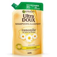 Shampooing GARNIER Ultra Doux Illuminant Cheveux Blonds Eco-Recharge de 500 ml