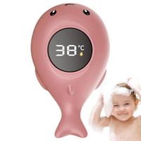 Thermomètre de bain bébé,  Thermomètre d'eau de bain pour bébé, Jouets de bain pour bébé baleine mignonne Essentiels pour bébé, rose