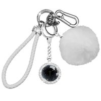 Ensemble de porte-clés blanc à motif Gémeaux mignon - Porte-clés pour femme en strass étincelant avec bracelet. 8