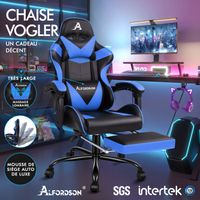 Chaise Gaming Alfordson - Bureau Ergonomique Réglable, Design Racing, Confort Longue Durée (Bleu, 150 Kg Max) - 5