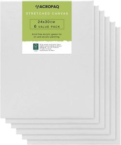 Lot De 6 Toiles à Peindre B.K. Basic 60x80 Cm Sur Châssis - Coton 320g/m² Prêtes à L'Emploi