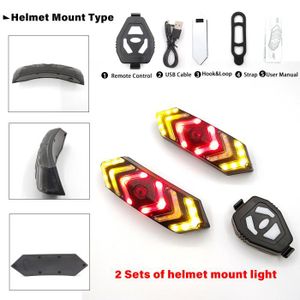 ECLAIRAGE POUR VÉLO Support de casque - Clignotant arrière LED avec télécommande sans fil, feux arrière de vélo, casque aste USB,