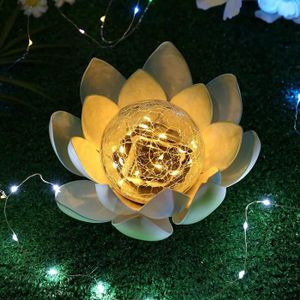 DÉCORATION LUMINEUSE Lampe Solaire Fleur De Lotus - Décoration Solaire 