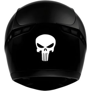 Autocollant réfléchissant crâne en feu pour casque de moto - Fun