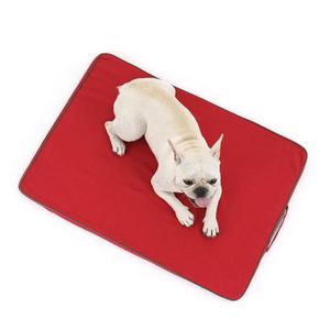 ENCLOS - CHENIL Luxe chien lit maison chenil Durable grand chien lit tapis chiot canapé épais orthopédique matelas pour pet Red L 85x60cm -NOAH20457