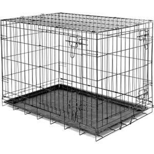 Cage Pour Chien Pliante Boîte Transport Voiture Box Pour Chiot 2 Portes Bac  Fond Box Grillage Métal S[S345] - Cdiscount