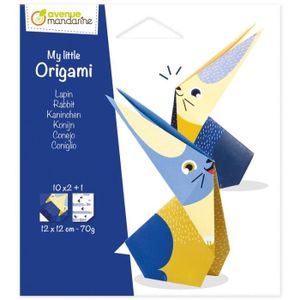 JEU DE ORIGAMI Kit Origami Lapin - Avenue Mandarine - 20 feuilles - Enfant 8 ans et plus - Blanc