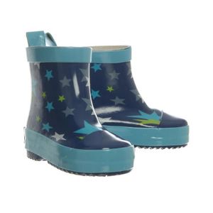 BOTTE Bottes de pluie bébé en caoutchouc Playshoes Low Stars - Bleu