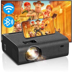 Vidéoprojecteur Videoprojecteur WiFi Bluetooth, 9000 LM Retroprojecteur 1080P Full HD Soutien, 9000 : 1 Projecteur Home Cinéma, Convient pour