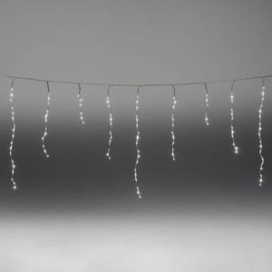 Guirlande stalactite H120cm 4 mètres effet chute de neige 480 LED blanc  froid câble blanc 230