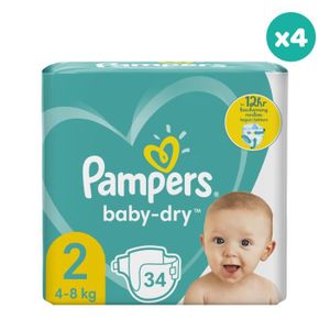 COUCHE 4x34 Couches Baby-Dry Taille 2, Pampers