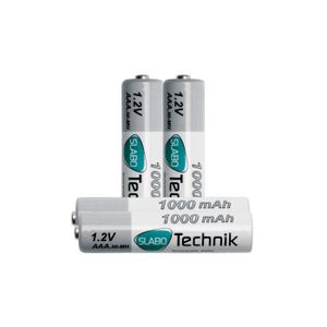 PILES Slabo Ni-MH Piles Micro AAA rechargeables 1000mAh / 1.2V - Lot de 4
