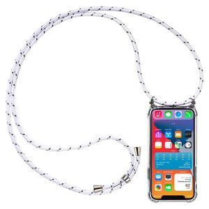 AKC Coque Compatible avec Huawei Mate 20 Pro Lanyard Housse Collier Transparent Cordon Tour de Cou Case Réglable Telephone Portable Cover Necklace Dragonne pour Huawei Mate 20 Pro-Blanc 