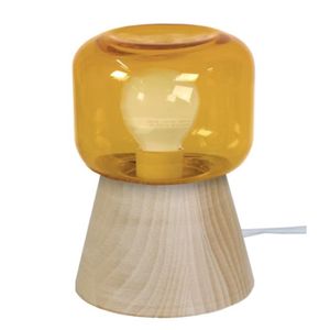 LAMPE A POSER TOSEL Lampe à poser 1 lumière - luminaire intérieur - verre jaune   - Style inspiration nordique - H16cm L11cm P11cm