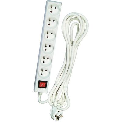 Kopp Multiprise 6 Prises 120615007 - Longueur Du Câble : 1,4 M - Prises à 45° - Avec Protection Contre Les Contacts - Noir