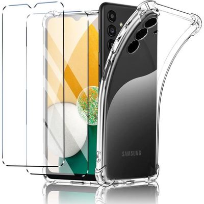 Coque pour Samsung Galaxy A13 5G / A04S + 2 Verre Trempé Protection écran, Housse Etui en Silicone TPU Souple Bumper GHL TECH