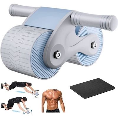 LOCAL LION Roue Abdominale à Rebond Automatique Avec Tapis Genoux - Roller AB Fitness Maison
