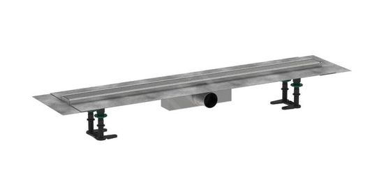 SONNI Caniveau De Douche 60 Cm - Kit Complet Noir - Écoulement Rotatif à 360° - Caniveau De