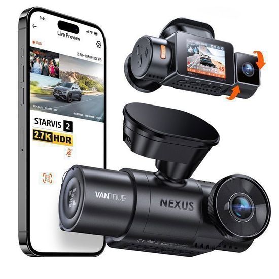 LIFEJXWEN WiFi Action Cam 2.7K 1080P, 180° Drehbares 1,47-Zoll