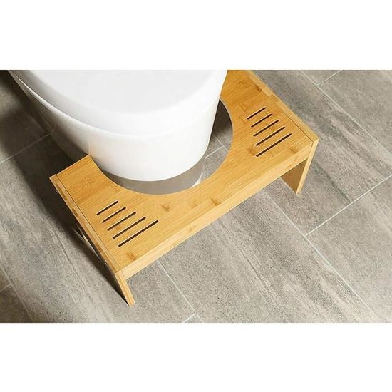 Tabouret Toilette Toilette Portable Tabouret De Toilettes Pliable En Bambou,Marche Pied Wc Reglable Estrade En Bois Squatty Potty