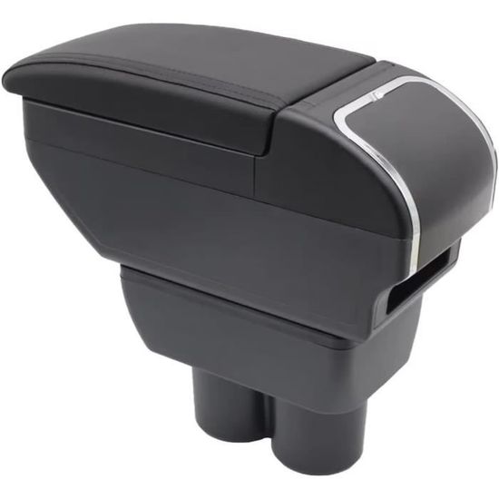 Boîte Accoudoir Central Pour Kia Picanto 2006-2019 – Porte-Gobelets, Rangement Cuir, Installation Facile