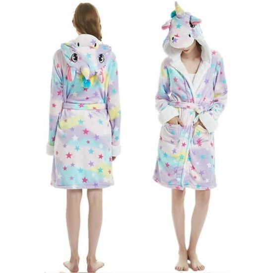 Robes de Chambre et Kimonos Femme Fille Doux Peignoir Licorne