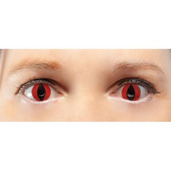 Lentilles De Contact Fantaisie Oeil De Chat Rouge Cdiscount Jeux Jouets