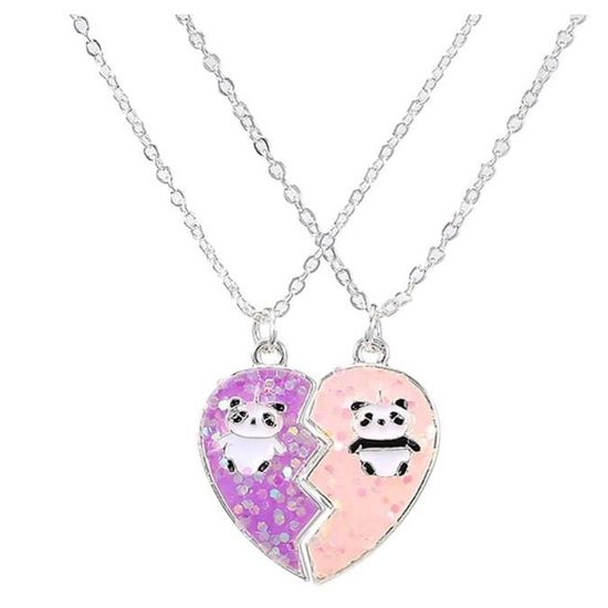 Collier Enfant Petit Panda En Argent Sterling - 45 Cm Réglable - Cadeau Enfant Avec émail Coloré - 2