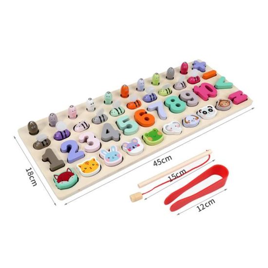 Jouet Montessori Mathématiques En Bois - 141 Pièces - Apprendre à Compter, Additions, Soustractions - 2-6 Ans - 2