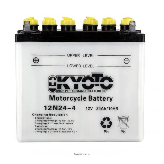 Batterie Kyoto pour motoculture John Deere 12N24-4 / 12V 24Ah
