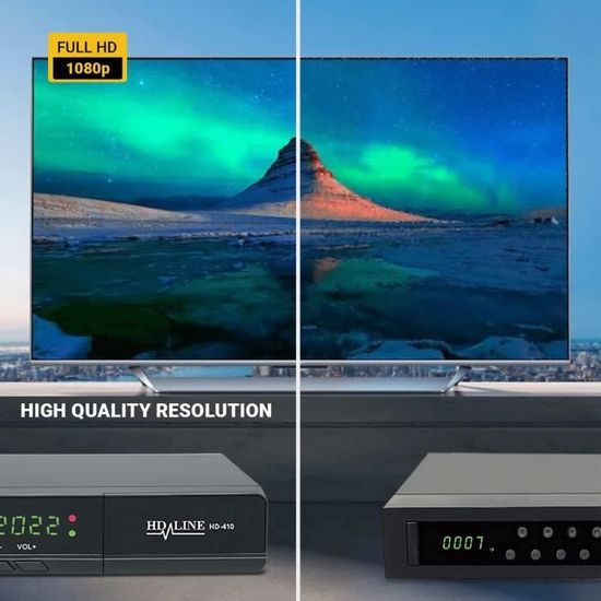 HD-Line & Leyf 410 Ricevitore Satellitare Digitale – DVB-S/S2, Full HD 1080p, Preprogrammato Per Astra, Hotbird E Türksat + Cavo HD - 3