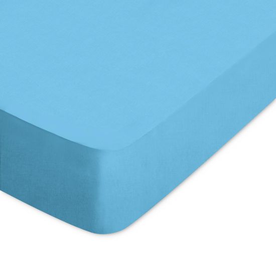 Drap housse uni 120x190 cm coton ALTO bleu sky Cdiscount Maison