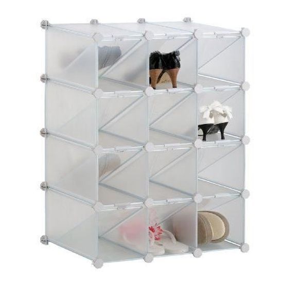 Meuble à Chaussures Modulable 6 Cubes à Chaussures Avec étagère Et