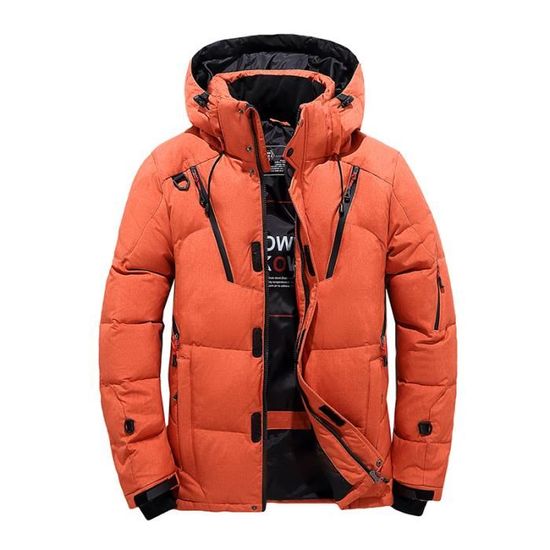 Manteau Hiver Capuche Homme Mi-longue Veste Matelassée Chaude Epaisse