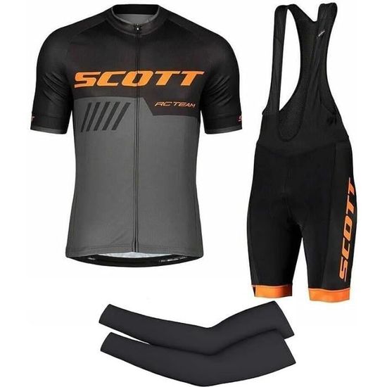 Tenue De Cyclisme Hiver Homme - Maillot Polaire Thermique Manches Longues Et Short Rembourré 9D Avec Accessoires